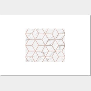 Olympia rose marble geometry Posters and Art